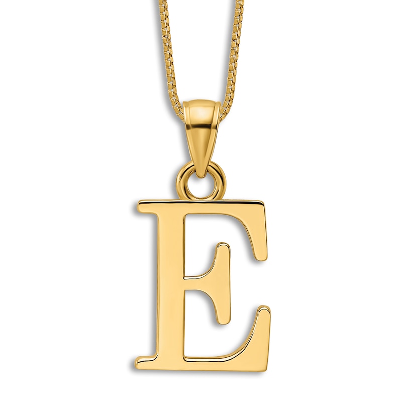 Main Image 1 of Initial E Necklace 14K Yellow Gold 18"