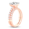Lab-Created Diamond Bridal Set 3 ct tw Princess/Round 14K Rose Gold