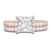 Thumbnail Image 3 of Lab-Grown Diamond Bridal Set 3 ct tw Princess/Round 14K Rose Gold