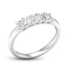 Thumbnail Image 1 of Diamond 5-Stone Anniversary Band 1 ct tw Emerald 14K White Gold