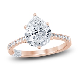 Pnina Tornai Diamond Engagement Ring 2-3/4 ct tw Pear/Round 14K Rose Gold