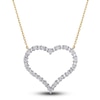 Thumbnail Image 1 of Diamond Heart Necklace 3/8 ct tw Round 10K Yellow Gold 17"
