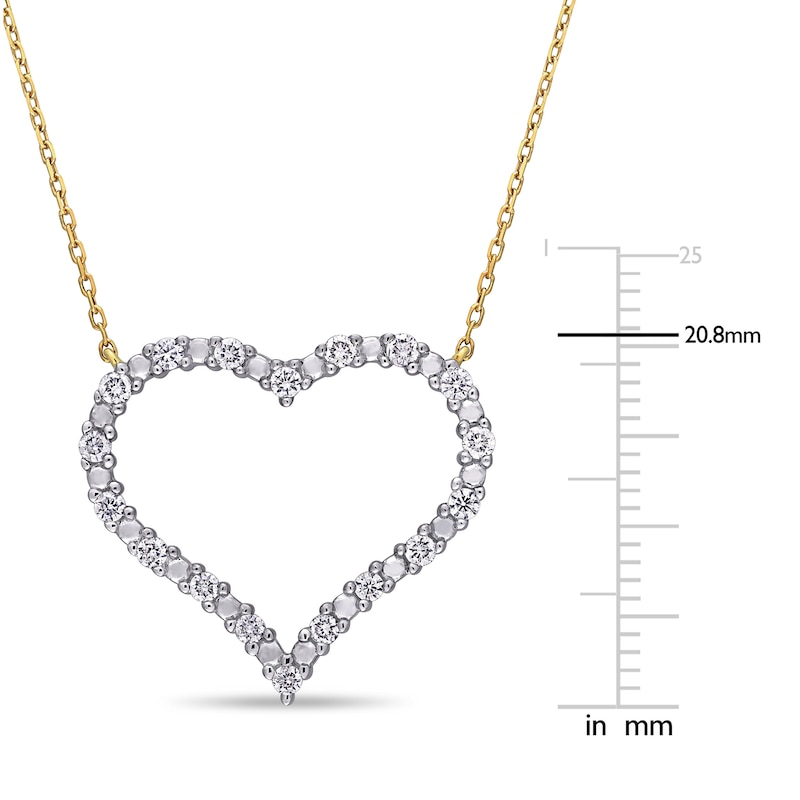 Main Image 3 of Diamond Heart Necklace 3/8 ct tw Round 10K Yellow Gold 17"