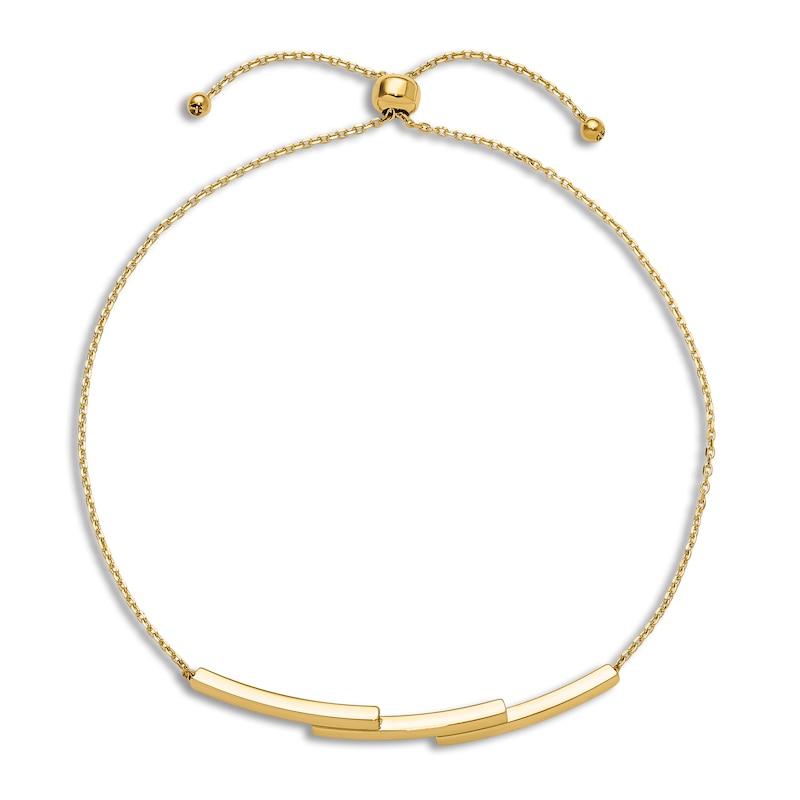 High-Polish Bar Bolo Bracelet 14K Yellow Gold 7.5"