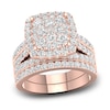 Thumbnail Image 1 of Diamond Cushion Bridal Set 2 ct tw Round 14K Rose Gold