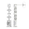 Thumbnail Image 0 of Lab-Created Diamond Drop Earrings 3-1/2 ct tw Round/ Baguette/Princess/Emerald 14K White Gold