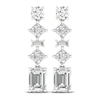 Thumbnail Image 1 of Lab-Created Diamond Drop Earrings 3-1/2 ct tw Round/ Baguette/Princess/Emerald 14K White Gold