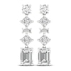 Thumbnail Image 2 of Lab-Grown Diamond Drop Earrings 3-1/2 ct tw Round/ Baguette/Princess/Emerald 14K White Gold