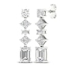 Thumbnail Image 3 of Lab-Created Diamond Drop Earrings 3-1/2 ct tw Round/ Baguette/Princess/Emerald 14K White Gold
