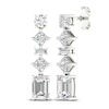 Thumbnail Image 4 of Lab-Grown Diamond Drop Earrings 3-1/2 ct tw Round/ Baguette/Princess/Emerald 14K White Gold