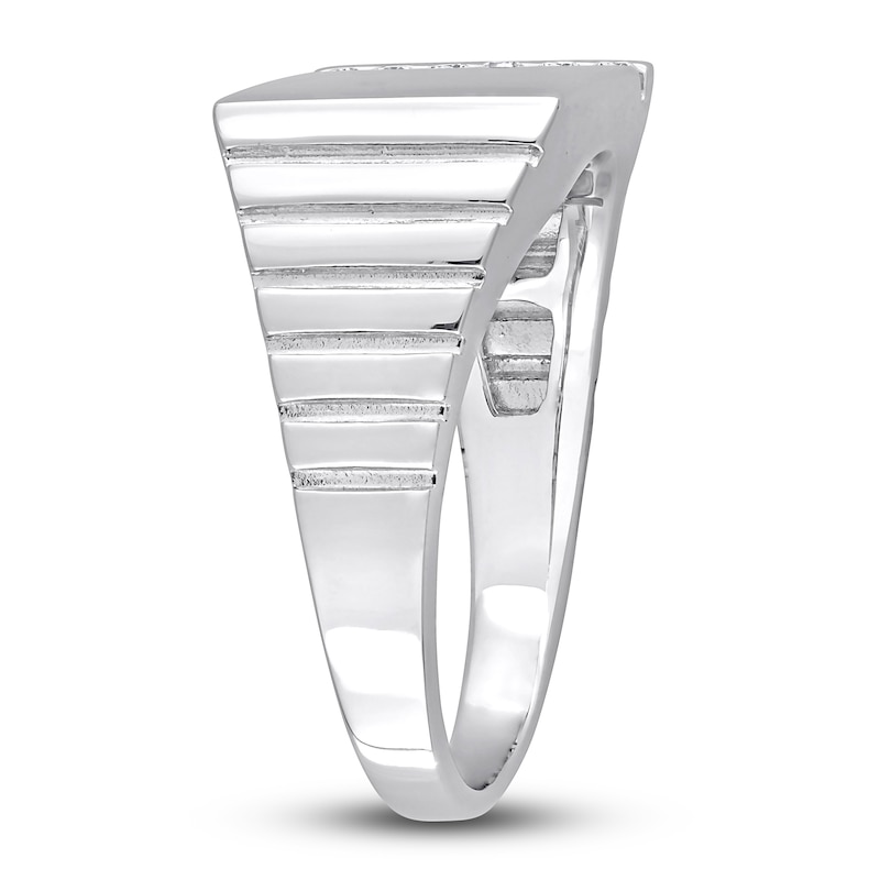 Main Image 2 of Men's Diamond Ring 1/10 ct tw Round Sterling Silver