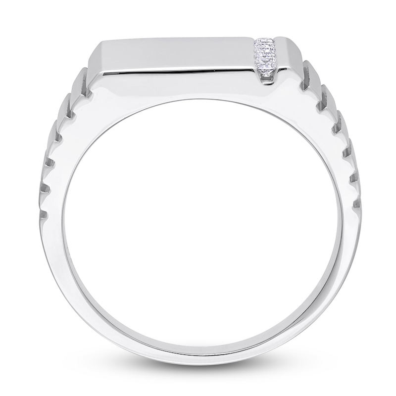 Main Image 3 of Men's Diamond Ring 1/10 ct tw Round Sterling Silver