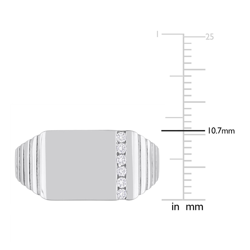 Main Image 4 of Men's Diamond Ring 1/10 ct tw Round Sterling Silver