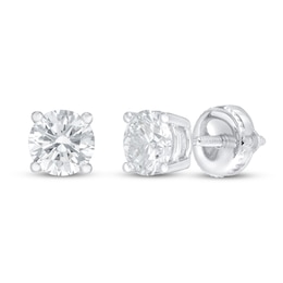 Lab-Grown Diamond Solitaire Earrings 1 ct tw Round 14K White Gold (SI2/F)