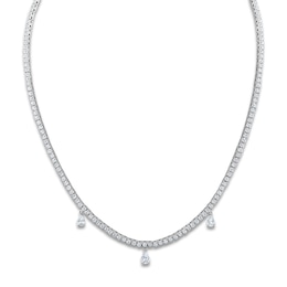 Vera Wang WISH Lab-Created Diamond Necklace 5 1/2 ct tw Round 14K White Gold 18&quot;