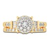 Thumbnail Image 3 of Diamond Halo Bridal Set 1 ct tw Round 14K Yellow Gold
