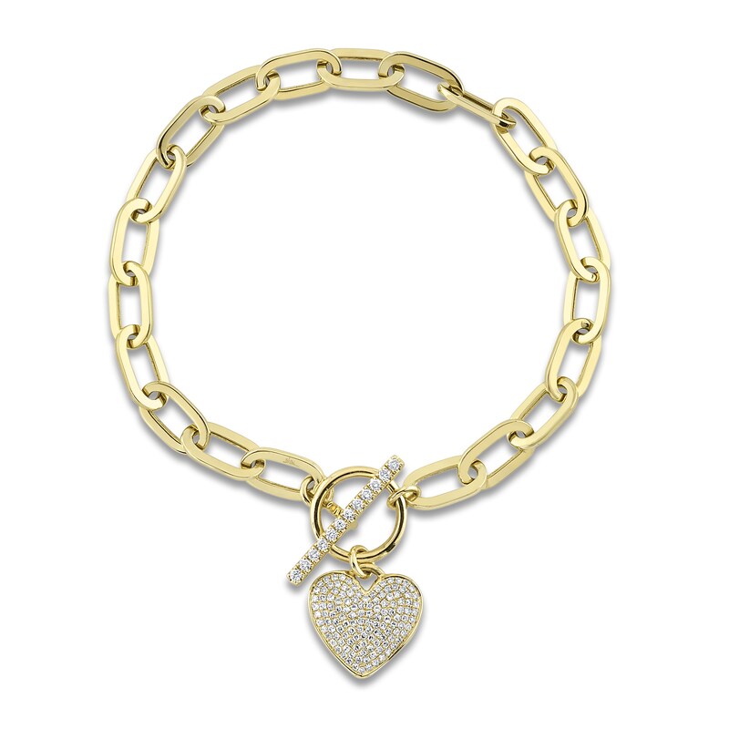 Heart Dangle Bracelet in 14K Yellow Gold
