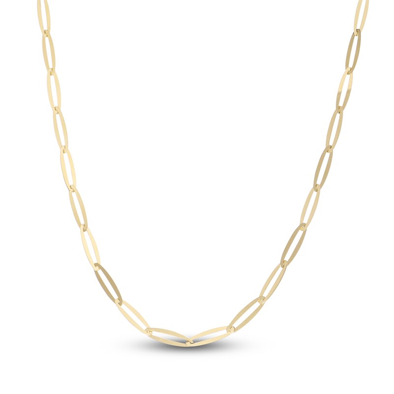 Main Image 1 of Italia D'Oro Solid Paperclip Necklace 14K Yellow Gold 17"
