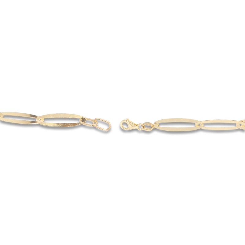 Main Image 3 of Italia D'Oro Solid Paperclip Necklace 14K Yellow Gold 17"