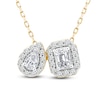 Thumbnail Image 1 of Diamond Pendant Necklace 5/8 ct tw Pear/Emerald/Round 14K Yellow Gold 18&quot;