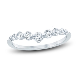 Diamond Contour Anniversary Band 1/2 ct tw Round 14K White Gold