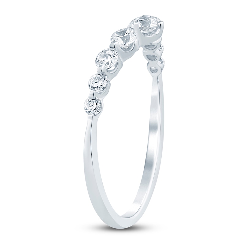 Main Image 2 of Diamond Contour Anniversary Band 1/2 ct tw Round 14K White Gold