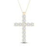 Thumbnail Image 0 of Lab-Created Diamond Cross Necklace 1 ct tw 14K Yellow Gold 18"