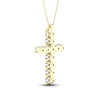 Thumbnail Image 3 of Lab-Created Diamond Cross Necklace 1 ct tw 14K Yellow Gold 18"