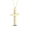 Thumbnail Image 4 of Lab-Grown Diamond Cross Necklace 1 ct tw 14K Yellow Gold 18"