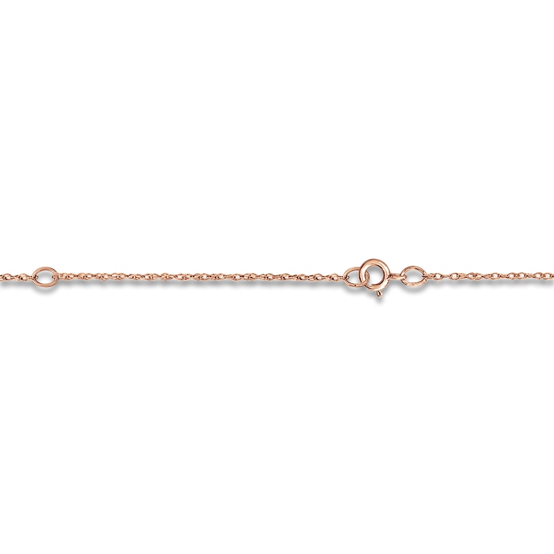 Main Image 2 of Personalized High-Polish Oval Pendant Necklace 14K Rose Gold 18" 26x16mm
