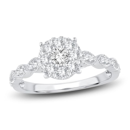 Diamond Engagement Ring 1/2 ct tw Round 14K White Gold