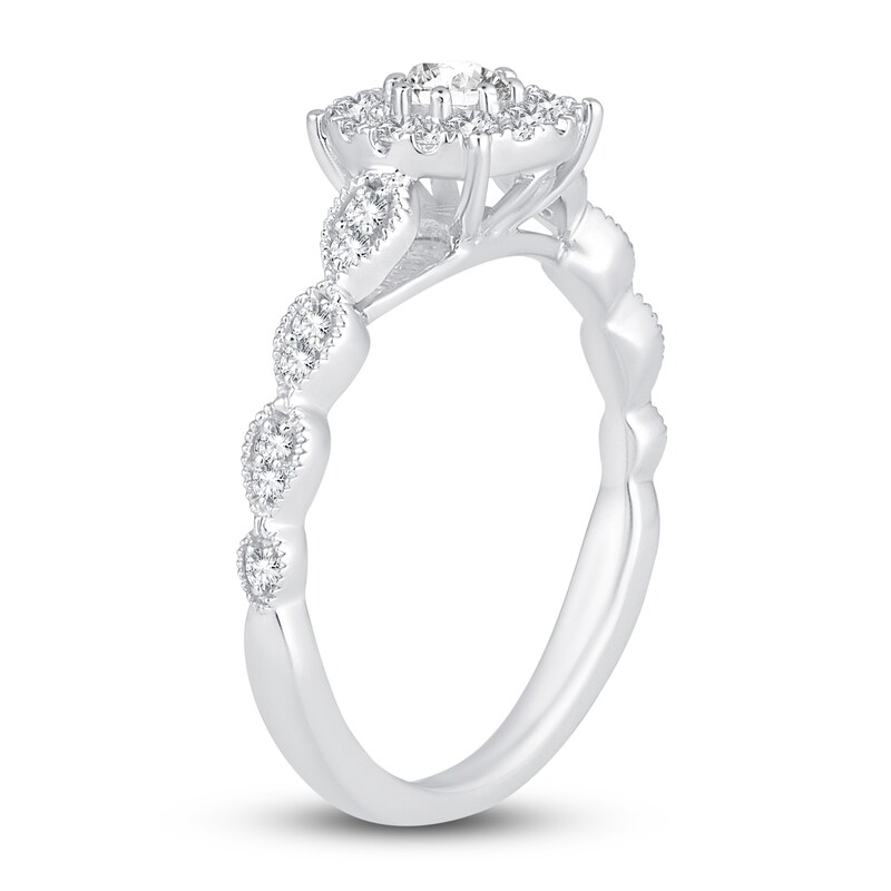 Diamond Engagement Ring 1/2 ct tw Round 14K White Gold
