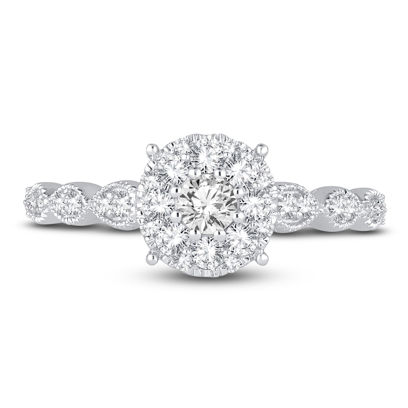 Main Image 3 of Diamond Engagement Ring 1/2 ct tw Round 14K White Gold