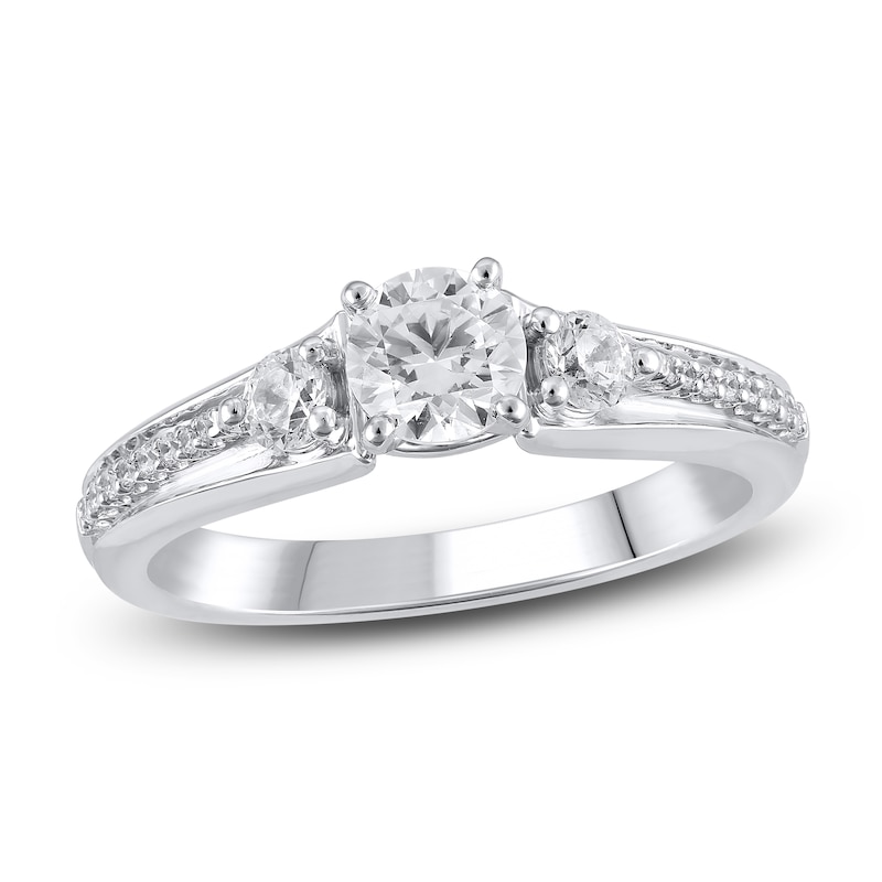 Diamond 3-Stone Engagement Ring 3/4 ct tw Round 14K White Gold | Jared