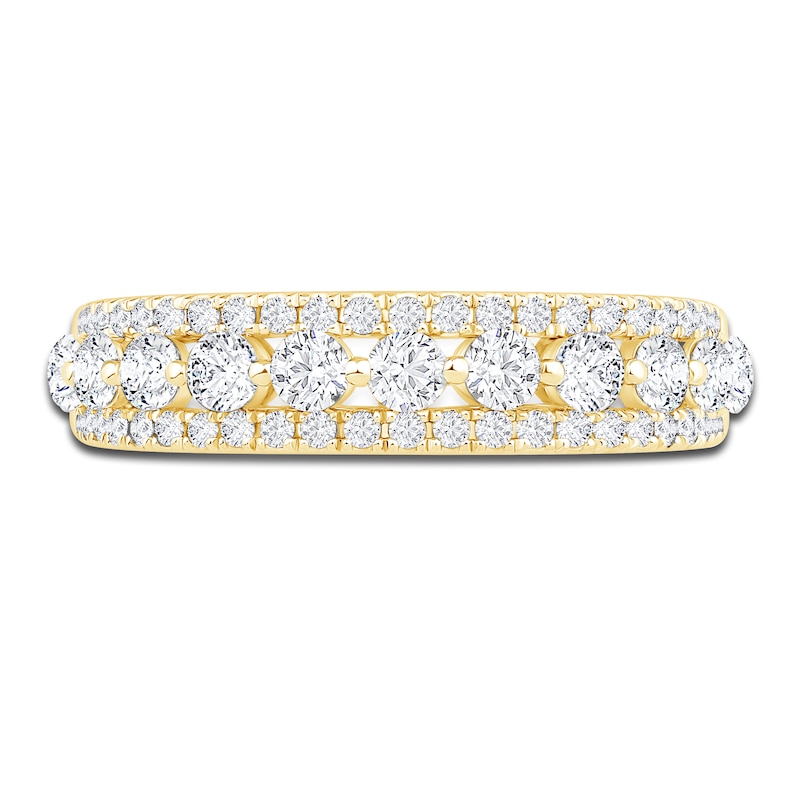 Main Image 3 of Diamond Multi Row Anniversary Band 1 ct tw Round 14K Yellow Gold