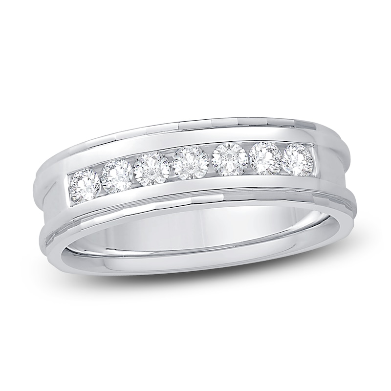 Main Image 1 of Men's Diamond Anniversary Band 1/2 ct tw Round 14K White Gold