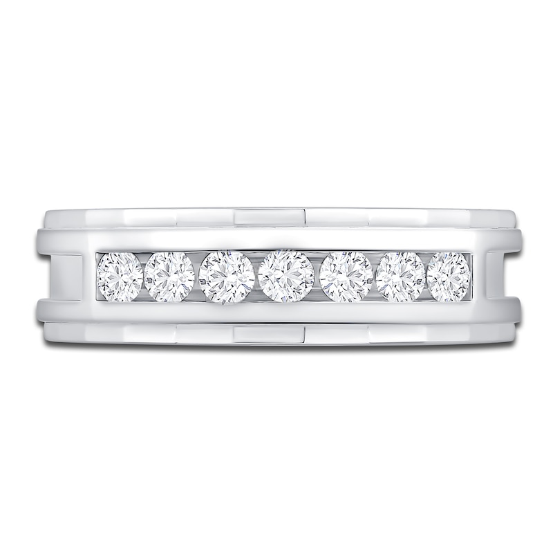 Main Image 3 of Men's Diamond Anniversary Band 1/2 ct tw Round 14K White Gold