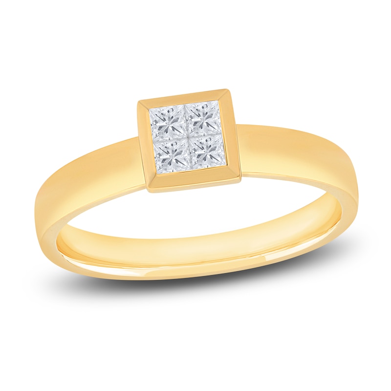 Diamond Engagement Ring 1/3 ct tw Princess 14K Yellow Gold