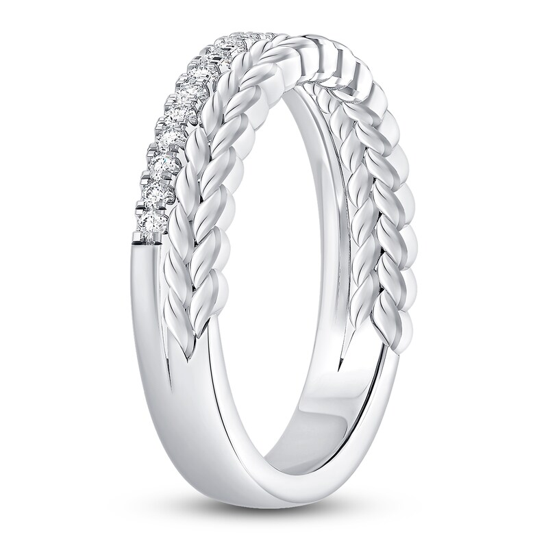 Main Image 2 of Diamond Wedding Band 1/6 ct tw Round 14K White Gold