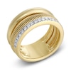 Thumbnail Image 1 of Italia D'Oro Diamond Faux Stack Ring 1/5 ct tw Round 14K Yellow Gold