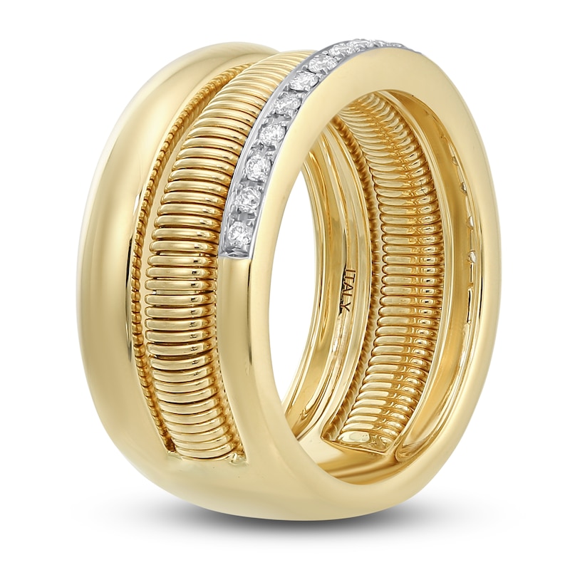 Main Image 2 of Italia D'Oro Diamond Faux Stack Ring 1/5 ct tw Round 14K Yellow Gold
