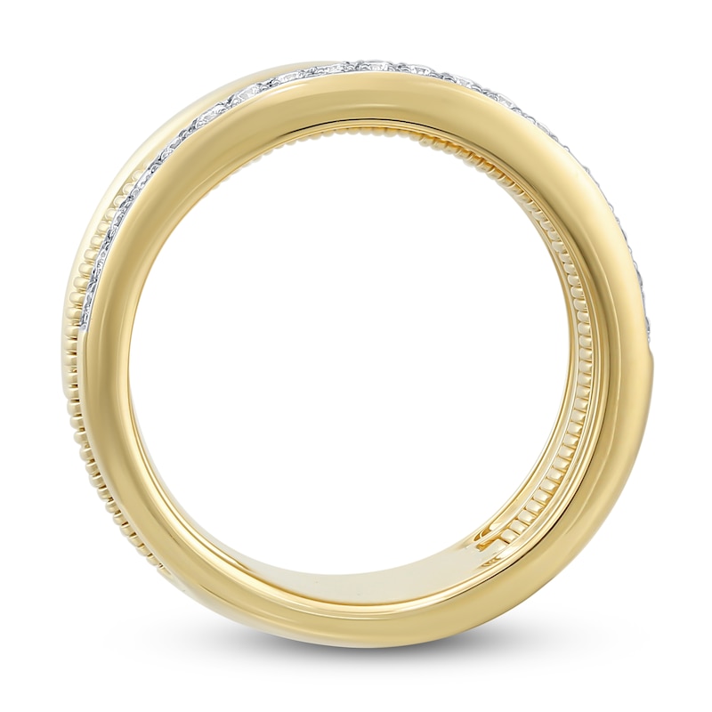Main Image 3 of Italia D'Oro Diamond Faux Stack Ring 1/5 ct tw Round 14K Yellow Gold