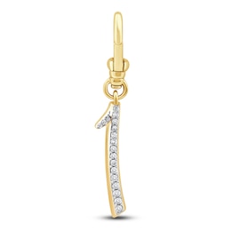 Charm'd by Lulu Frost Diamond Number 1 Charm 1/10 ct tw Pavé Round 10K Yellow Gold