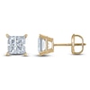 Thumbnail Image 1 of Princess-Cut Lab-Grown Diamond Solitaire Stud Earrings 1-1/4 ct tw 14K Yellow Gold (F/SI2)