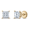 Thumbnail Image 1 of Princess-Cut Lab-Created Diamond Solitaire Stud Earrings 1-1/4 ct tw 14K Yellow Gold (F/SI2)