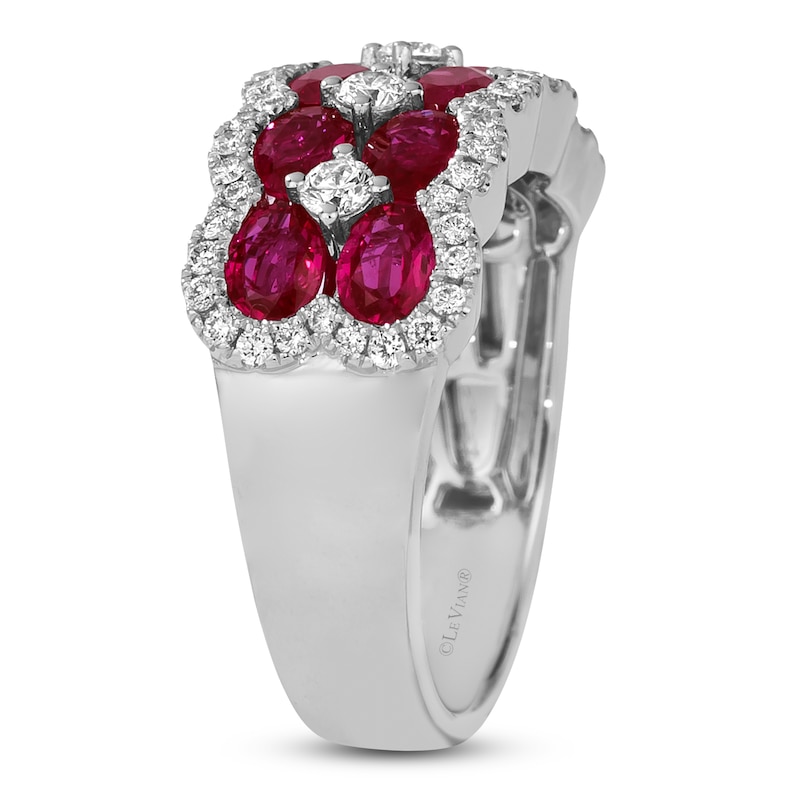 Main Image 3 of Le Vian Natural Oval-Cut Ruby & Diamond Ring 1/2 ct tw 14K Vanilla Gold