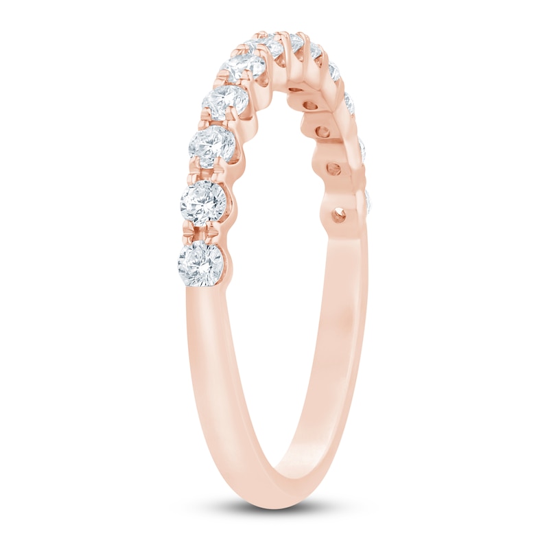 Main Image 2 of Diamond Scalloped Anniversary Ring 1/3 ct tw 14K Rose Gold