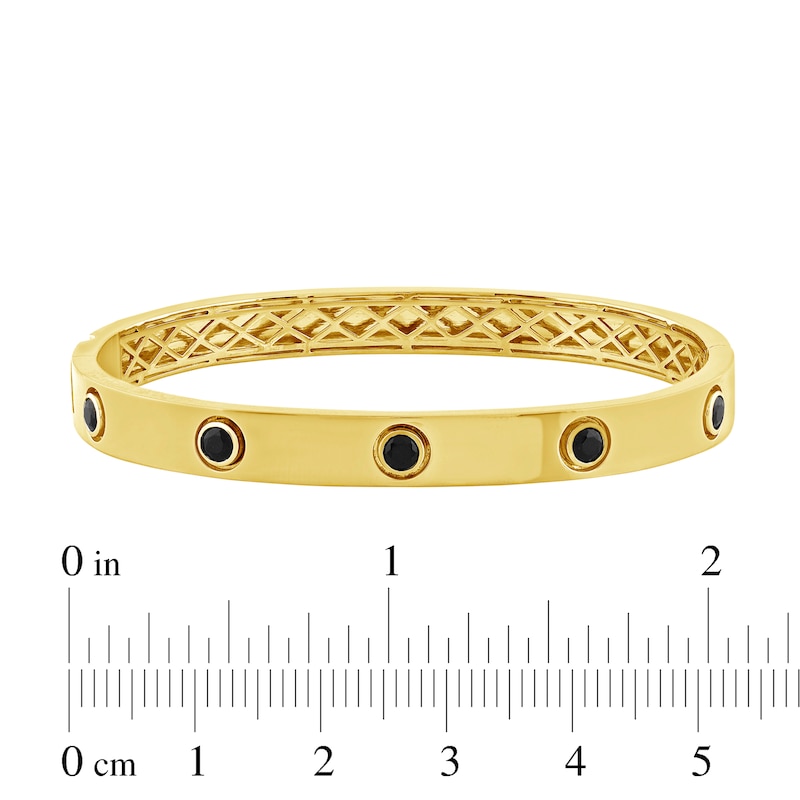 Men's Black Diamond Bangle Bracelet 1 ct tw 10K Yellow Gold