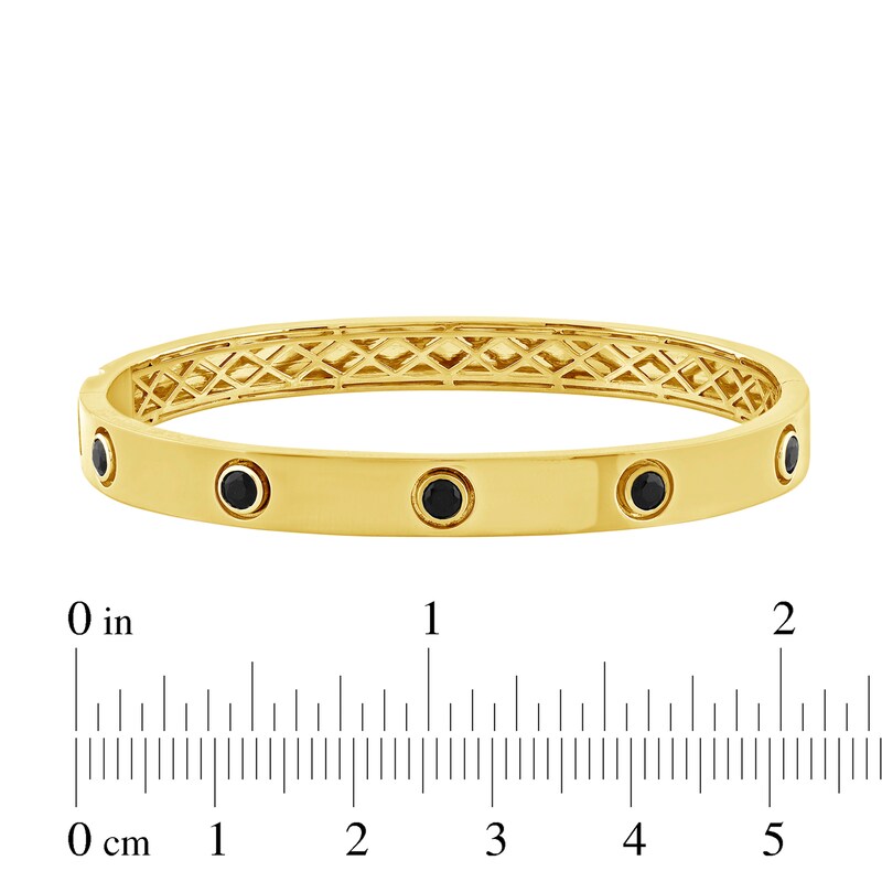 Main Image 2 of Men's Black Diamond Bangle Bracelet 1 ct tw 10K Yellow Gold