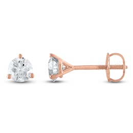Certified Round-Cut Diamond Solitaire Stud Earrings 1/4 ct tw 18K Rose Gold (SI2/I)